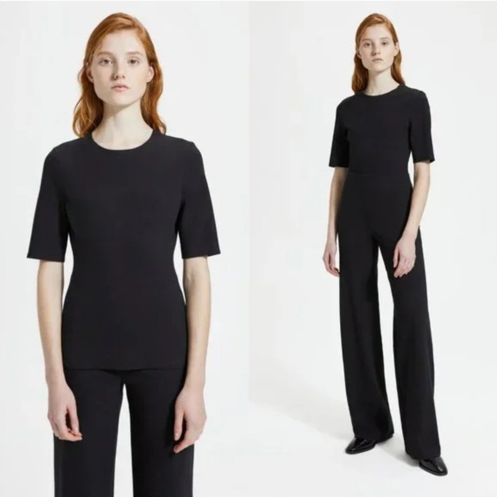 Theory Black Short Sleeve Crewneck Top